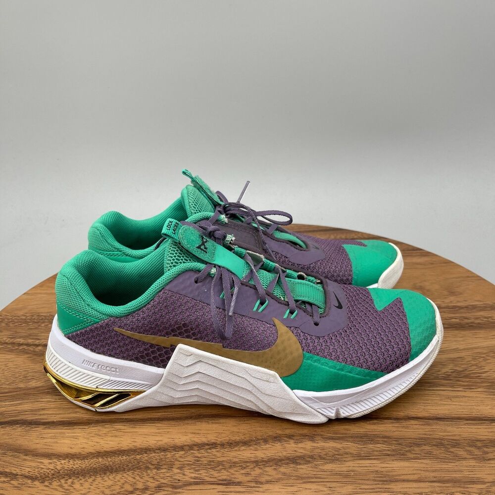 Nike Metcon 7 By You ID Shoes Womens Size 8 Green Purple Lifting Workout Trainer